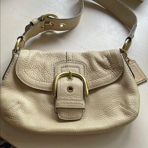 Coach Cream Leather Shoulder Bag